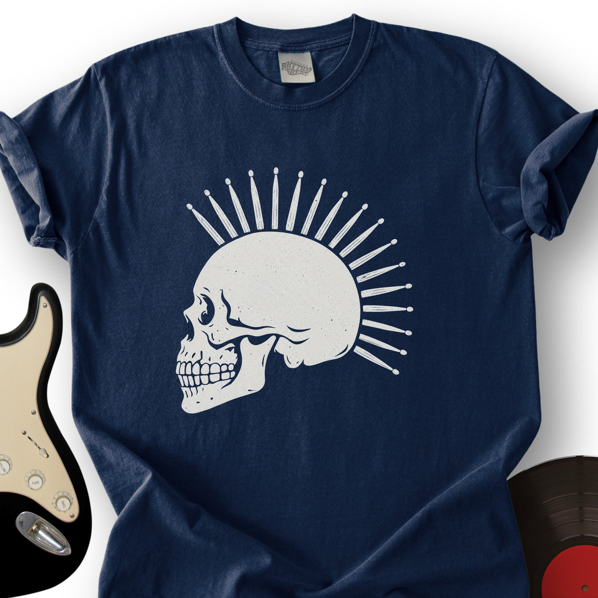 Drumstick Mohawk Skull T-Shirt product image 6