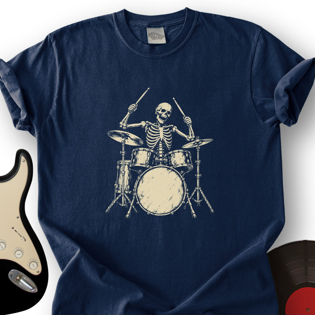 Skeleton Drummer Cream T-Shirt product image 6