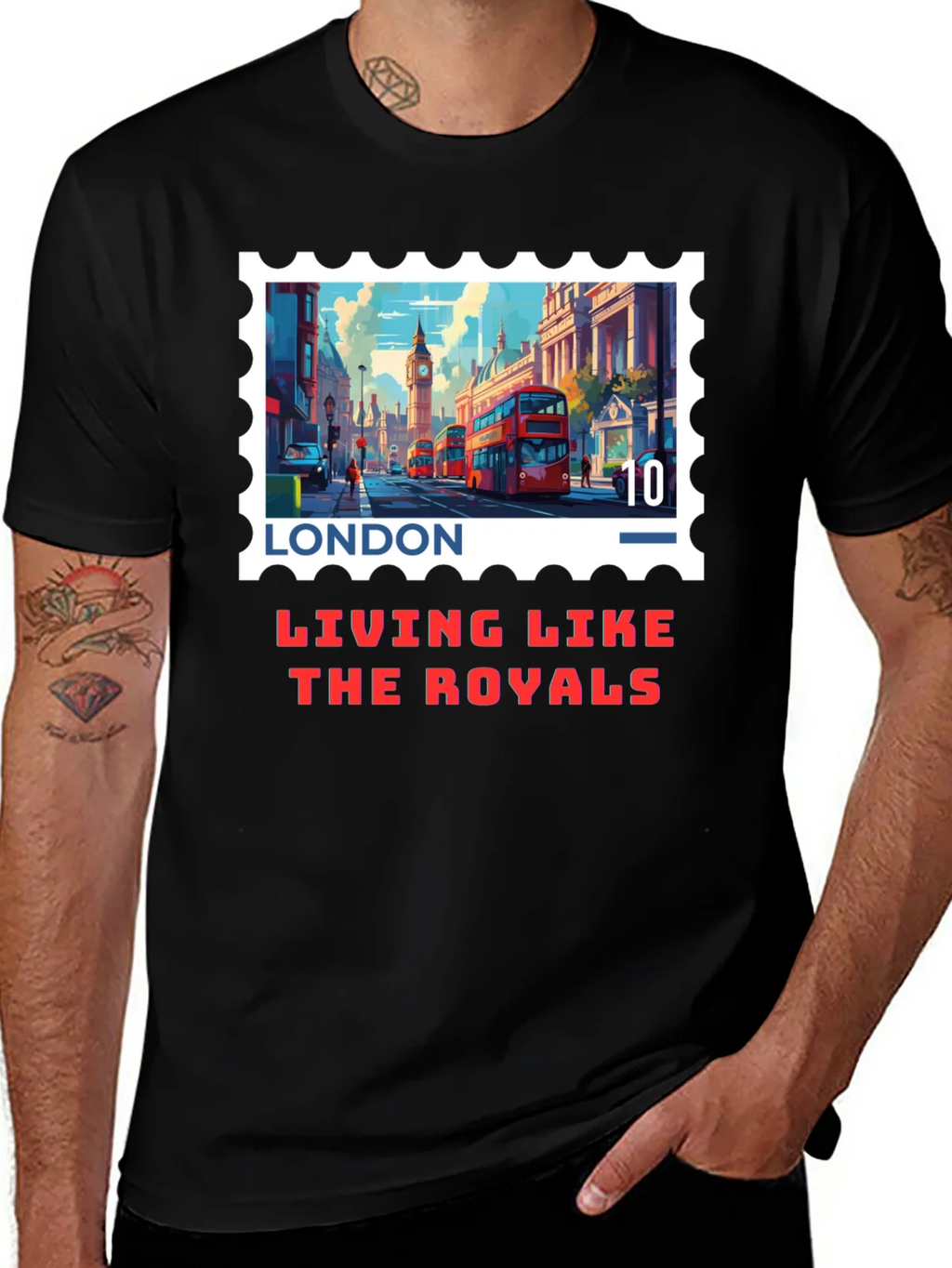London Stamp T-Shirt - Living Like The Royals product image 1