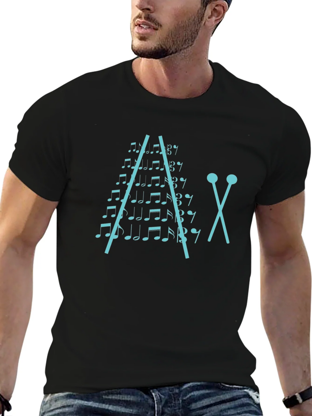 Musical Notes Xylophone Graphic T-Shirt product image 6