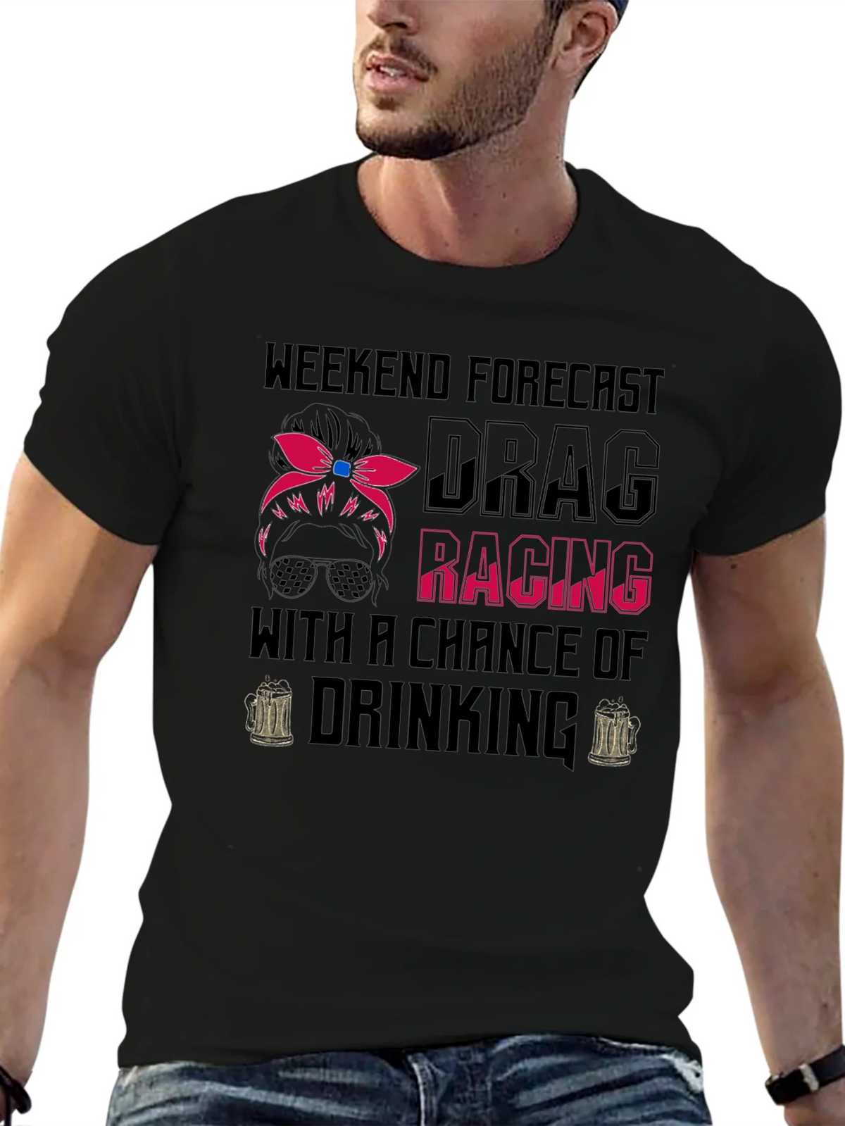 Drag Racing & Drinking T-Shirt product image 6