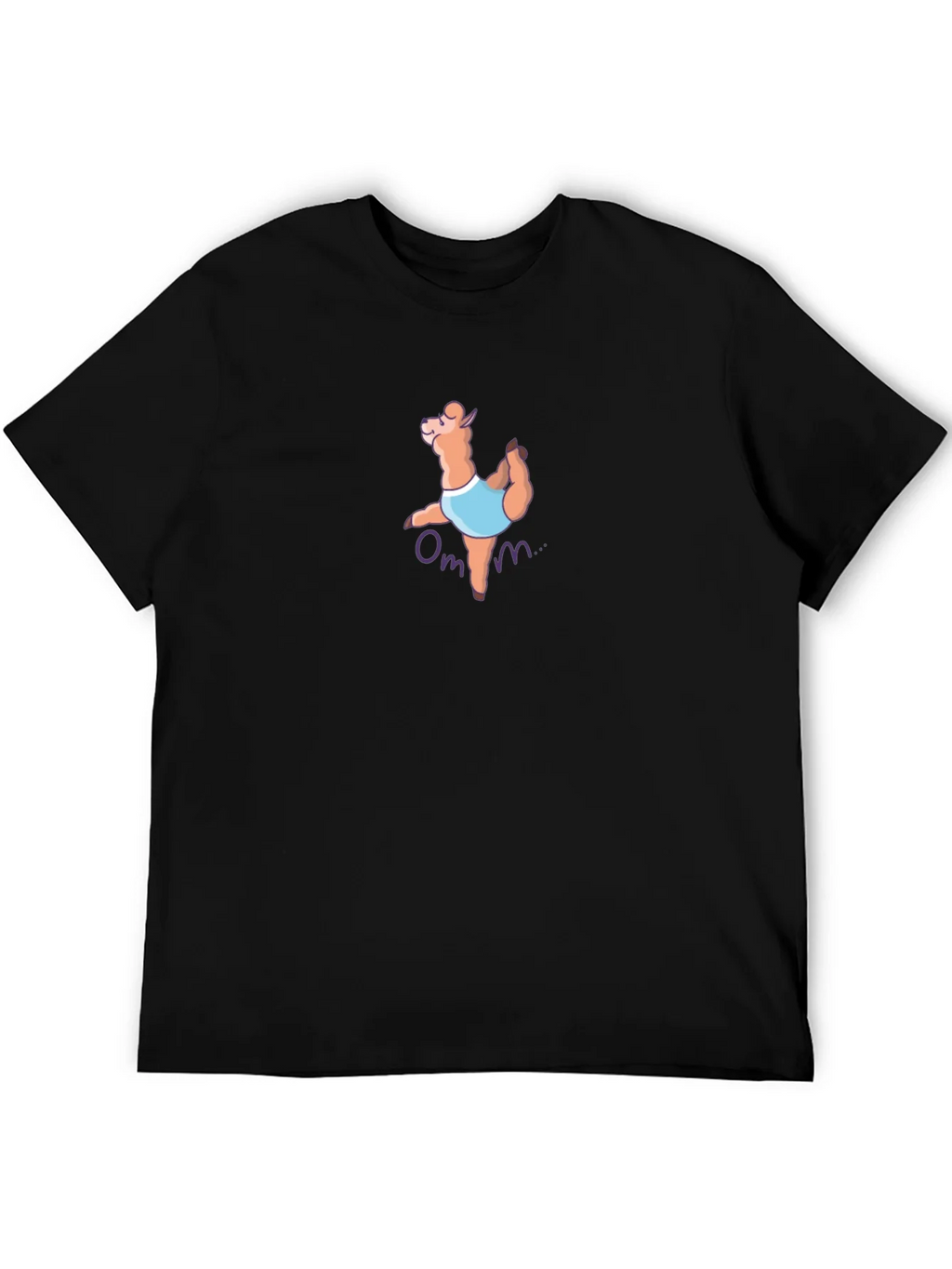 Yoga Llama Mens Graphic T-Shirt - Black product image 2
