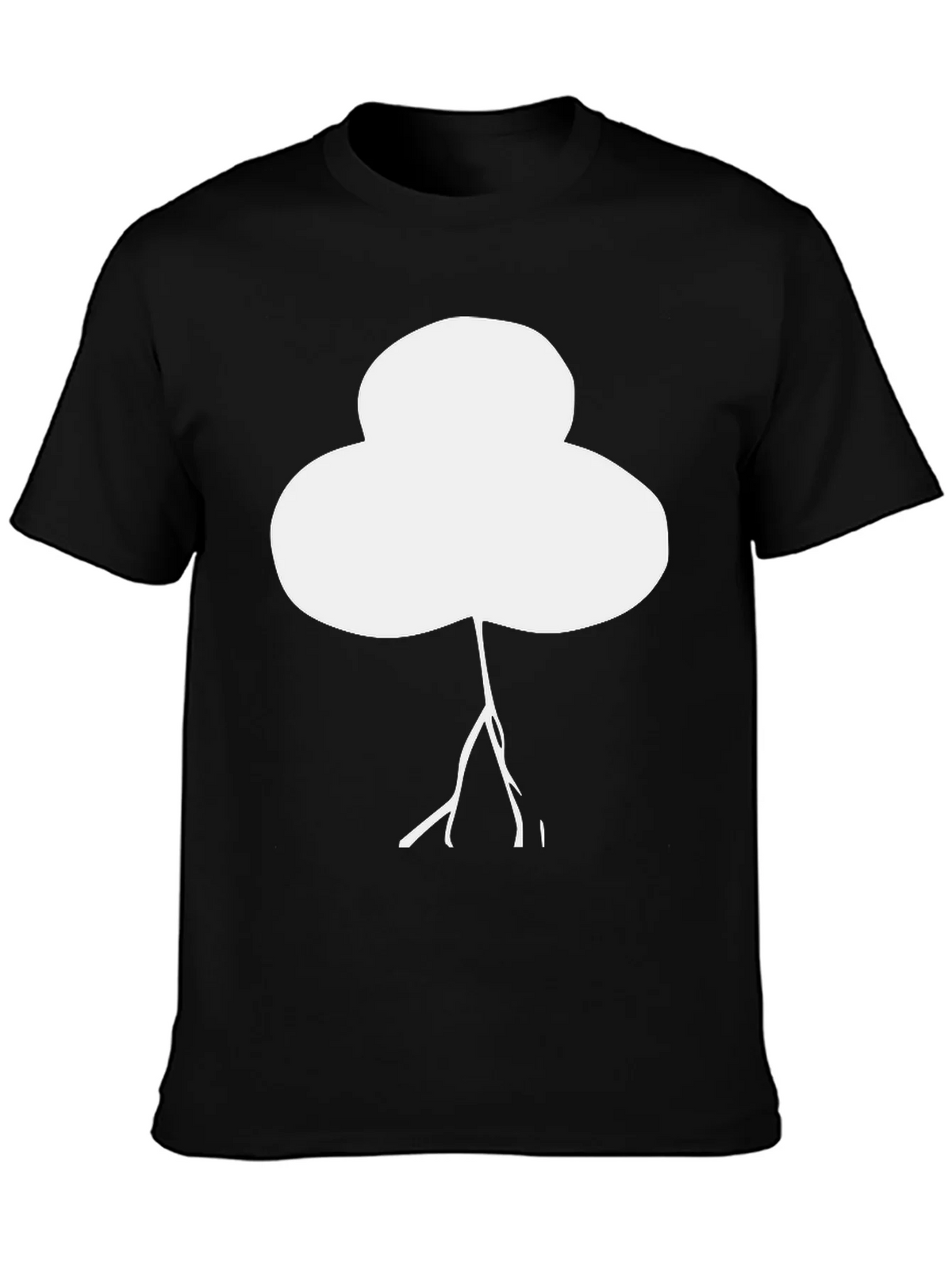 Abstract White Tree Graphic Black T-Shirt product image 3