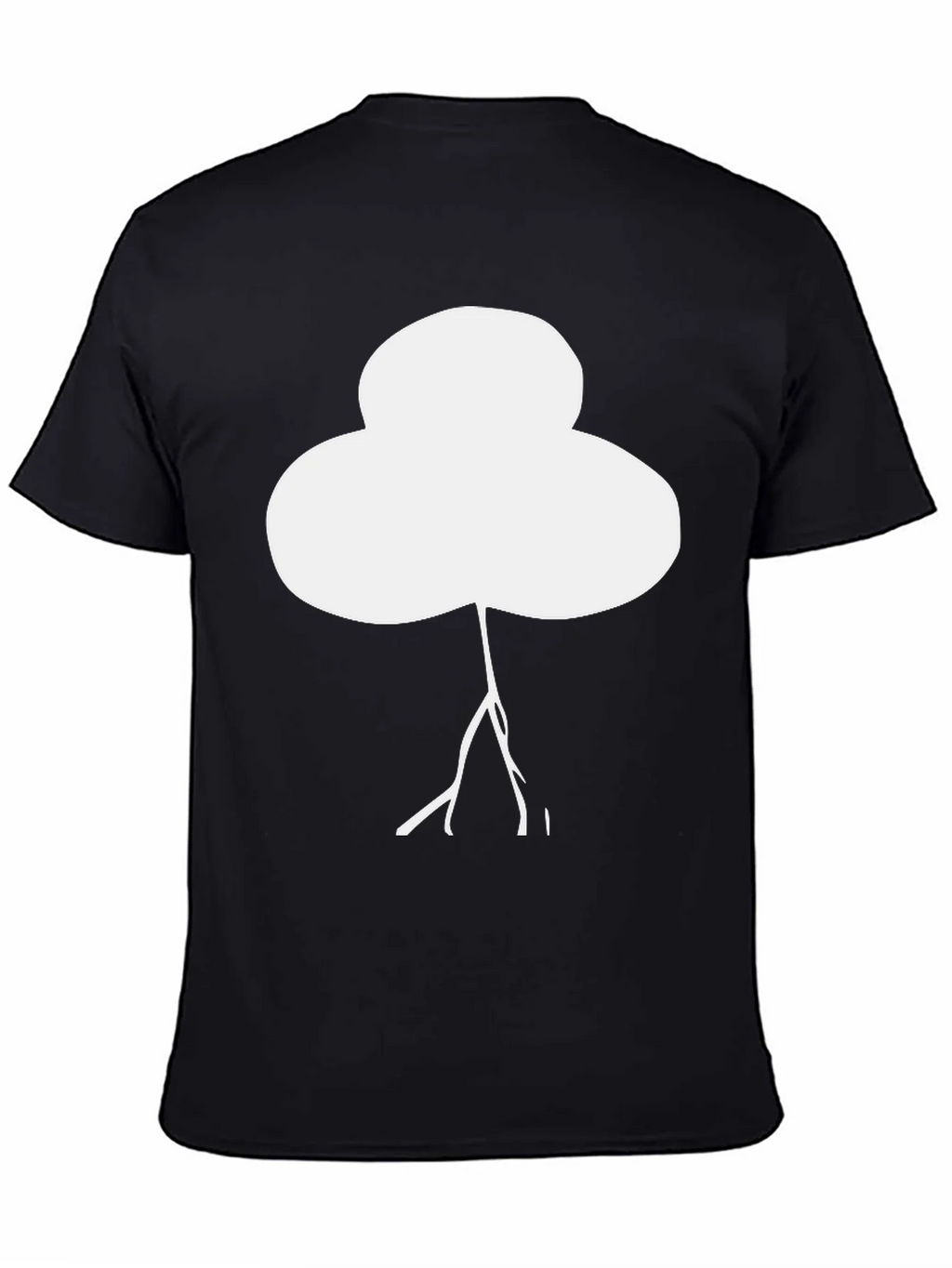 Abstract White Tree Graphic Black T-Shirt product image 4