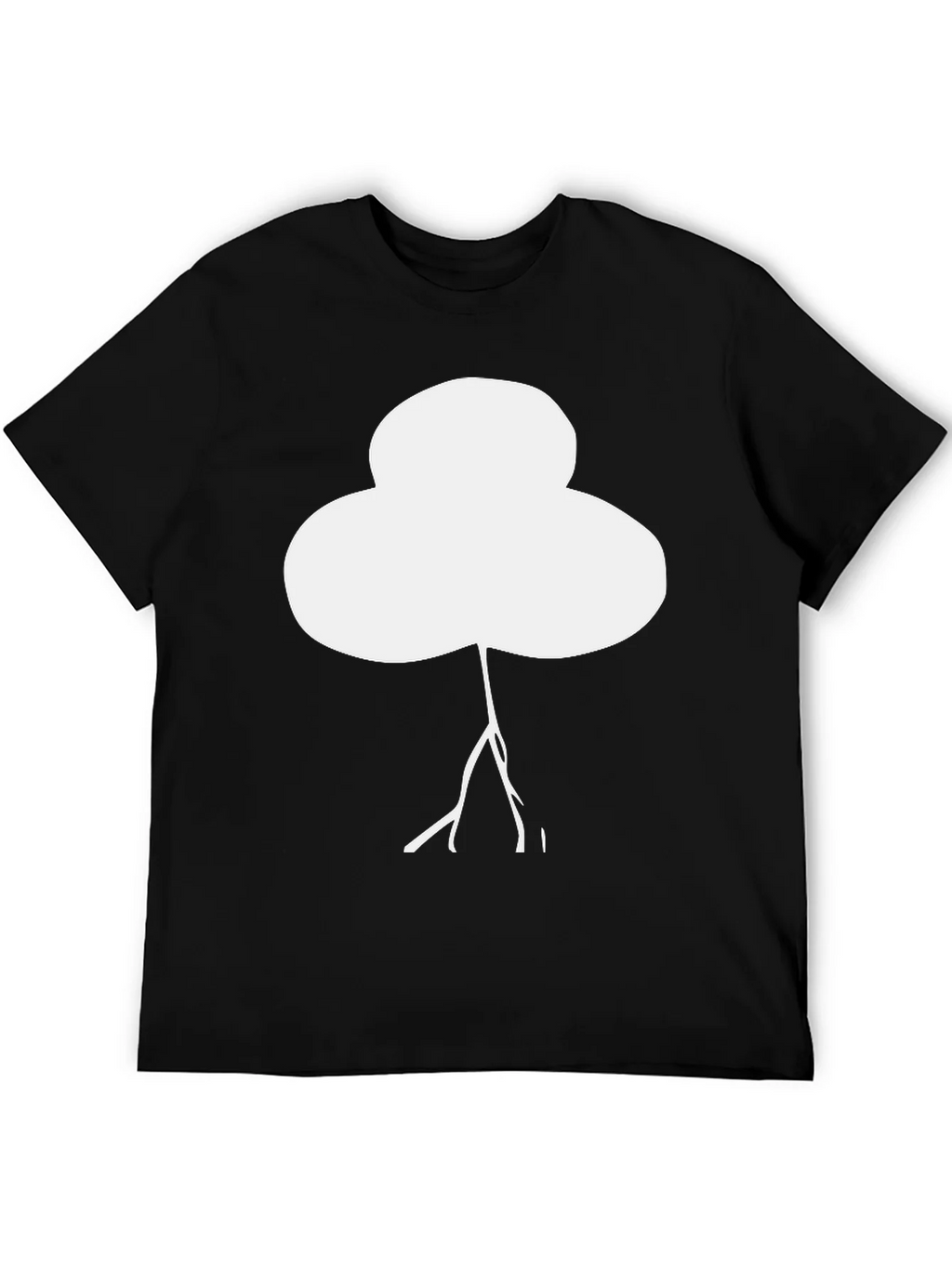 Abstract White Tree Graphic Black T-Shirt product image 5