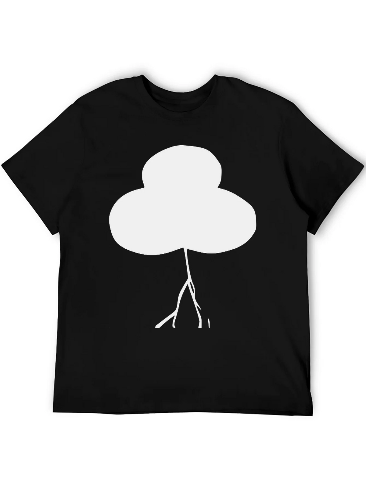 Abstract White Tree Graphic Black T-Shirt product image 5