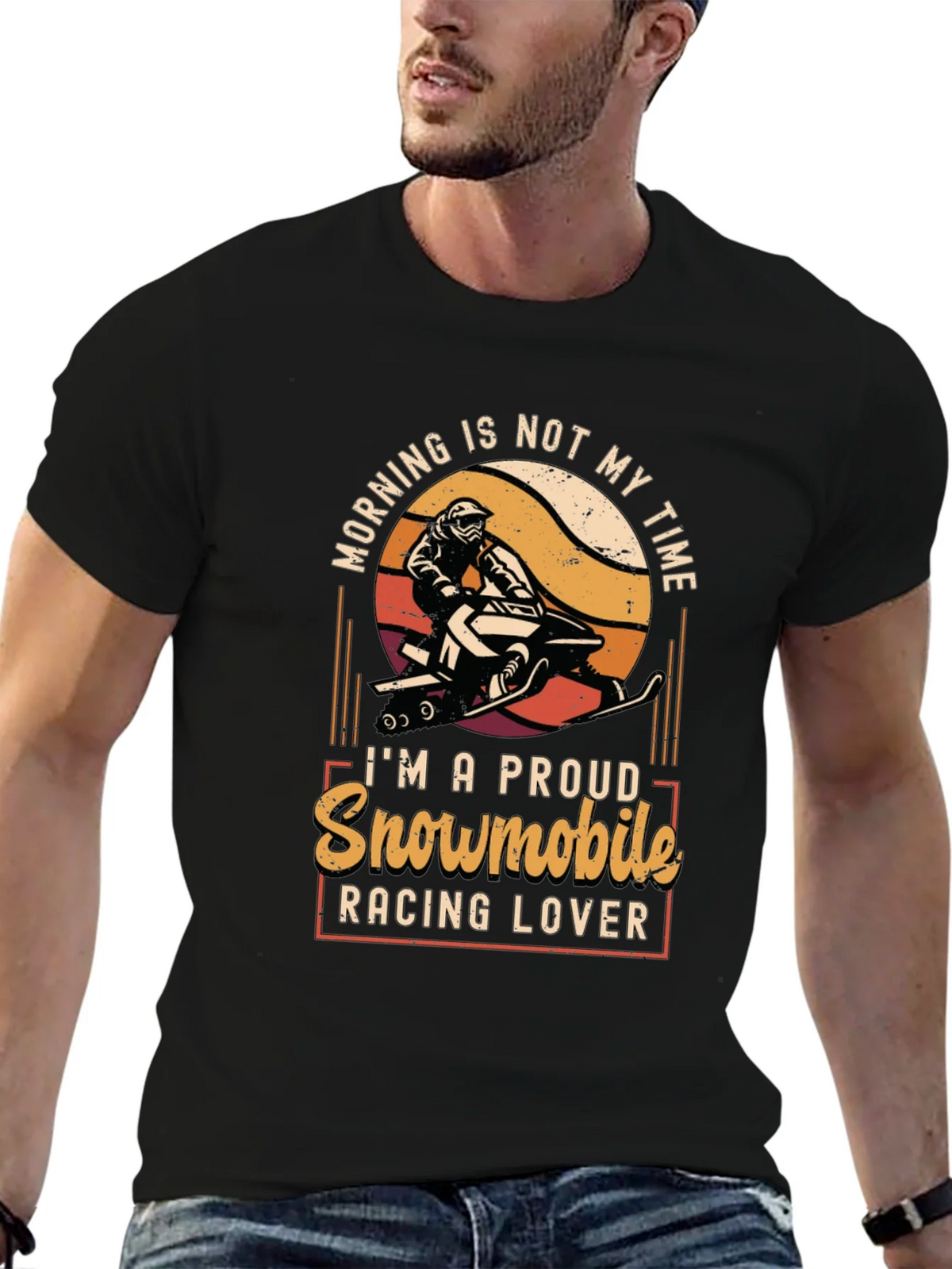 Snowmobile Racing Lover Graphic Tee product image 6