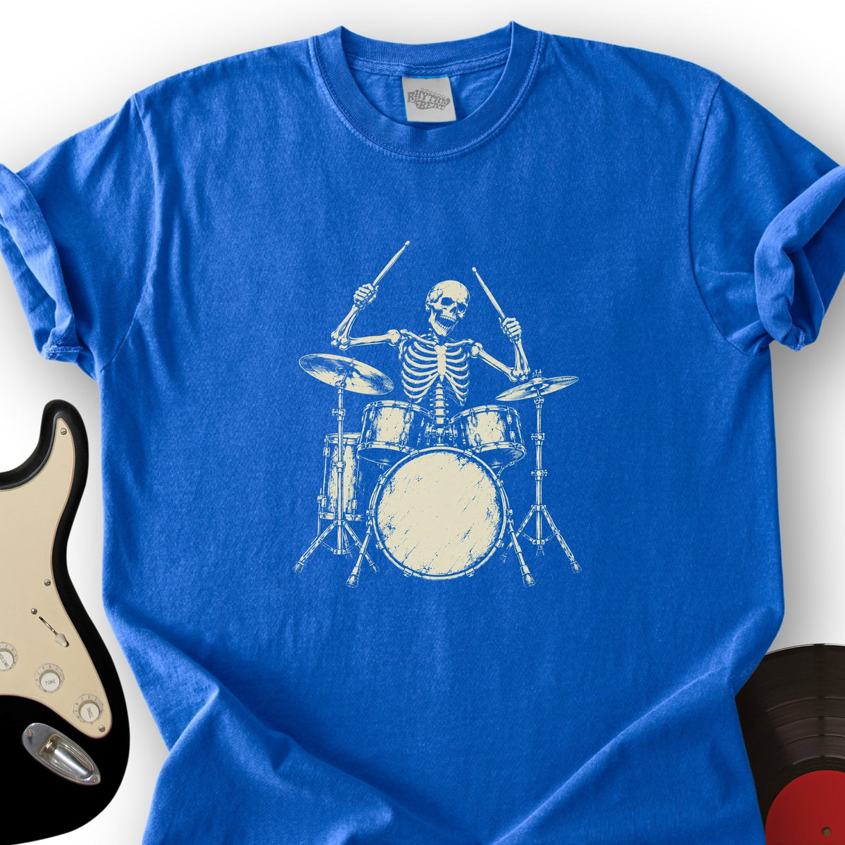 Skeleton Drummer Cream T-Shirt product image 7