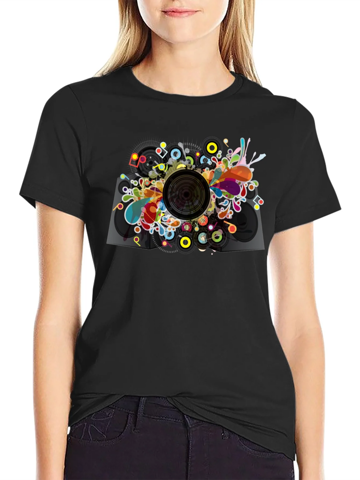 Abstract Speaker Graphic T-Shirt - Mens Black Tee product image 2