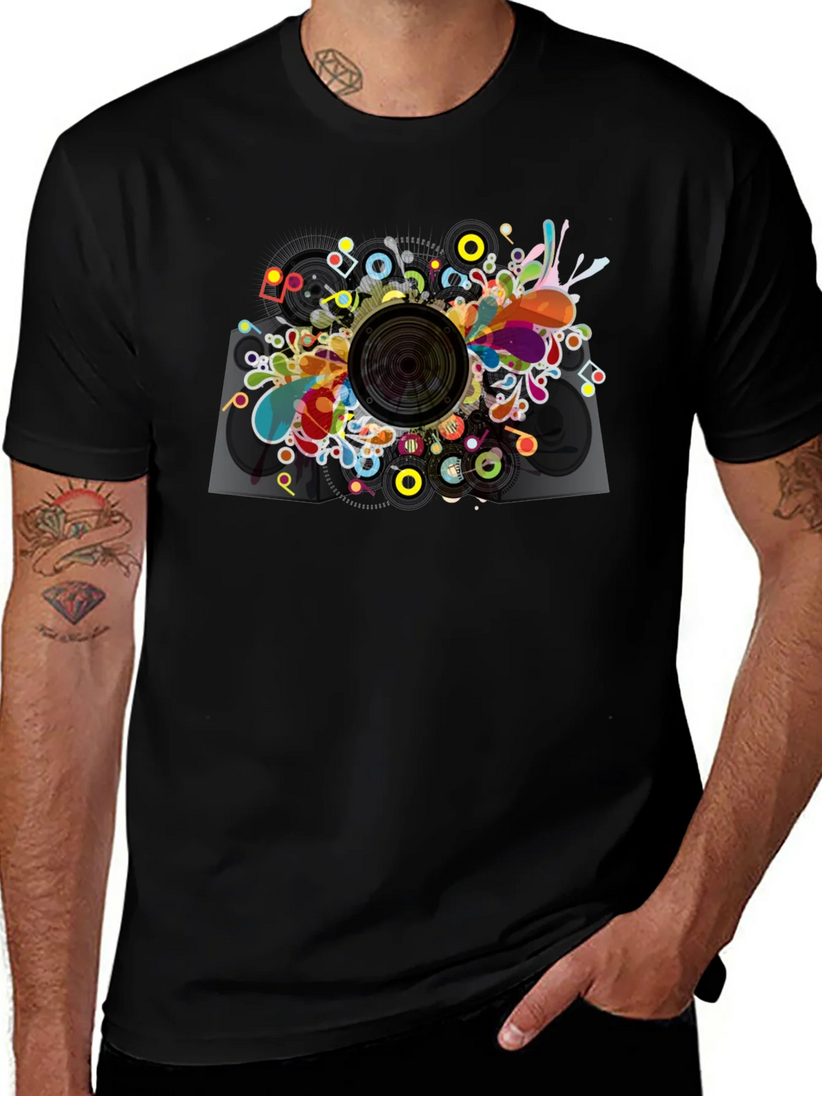 Abstract Speaker Graphic T-Shirt - Mens Black Tee product image 1