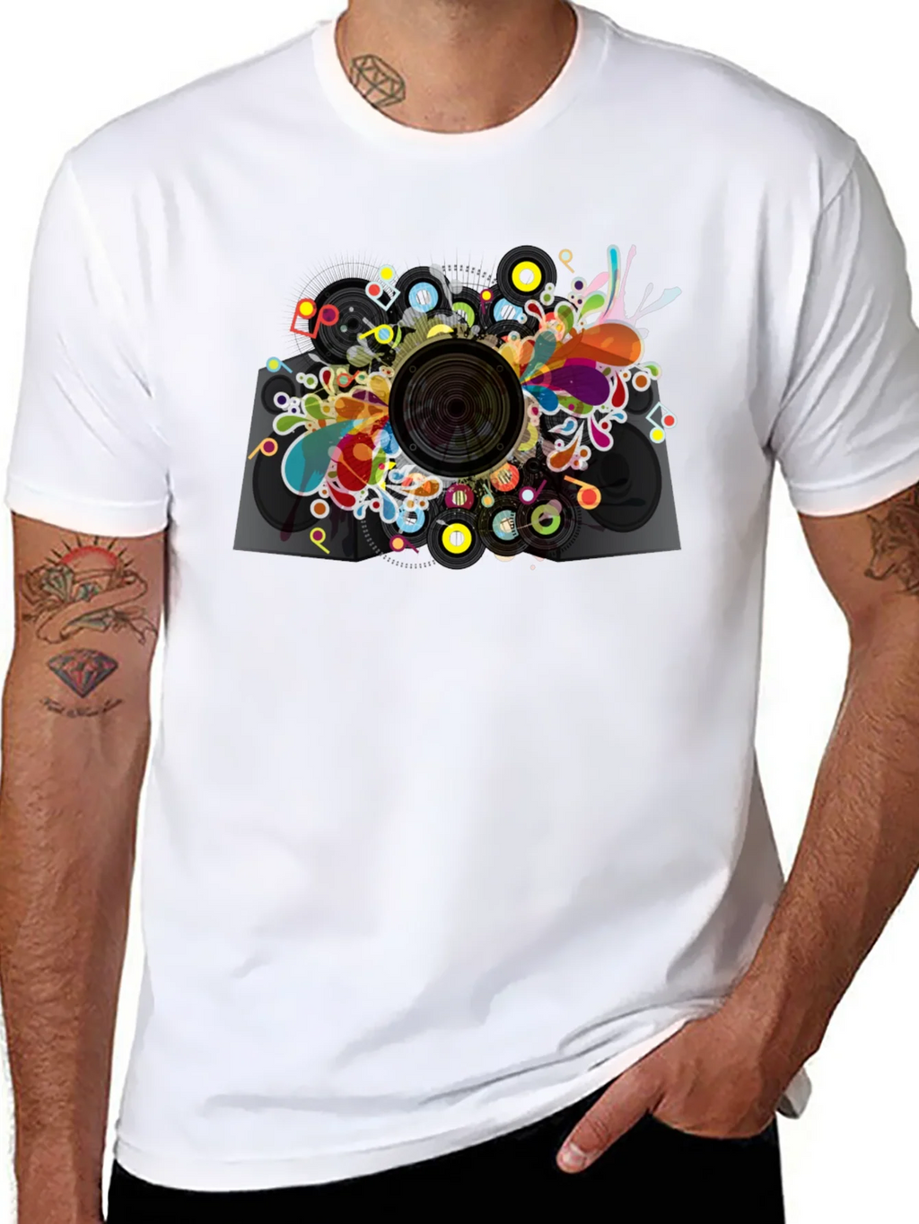 Abstract Speaker Graphic T-Shirt - Mens Black Tee product image 7