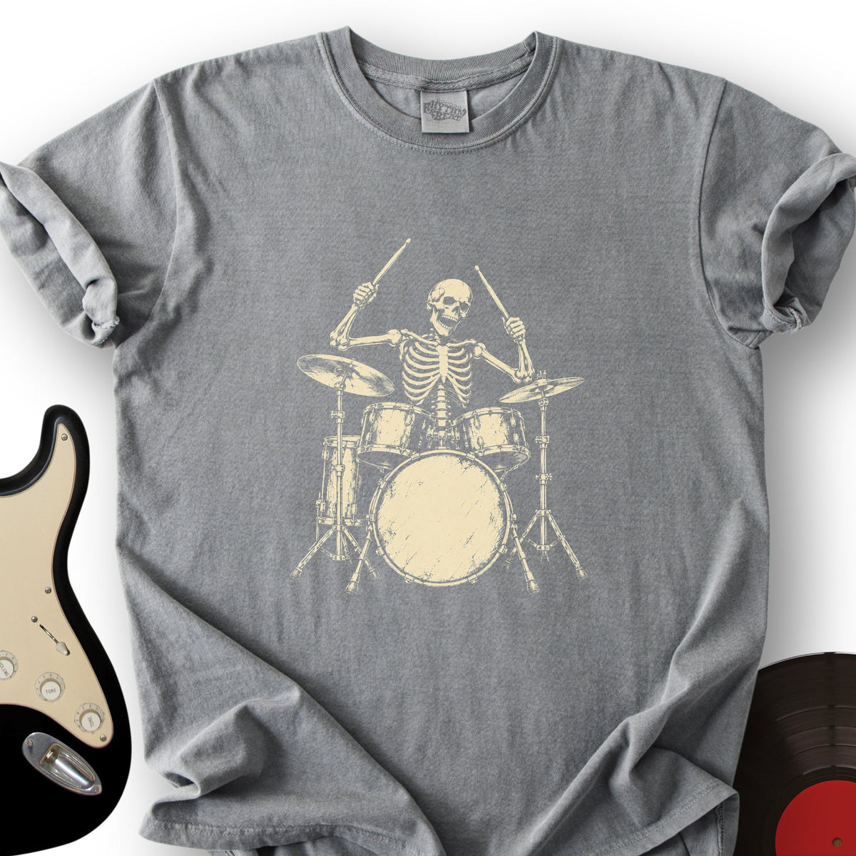 Skeleton Drummer Cream T-Shirt product image 5
