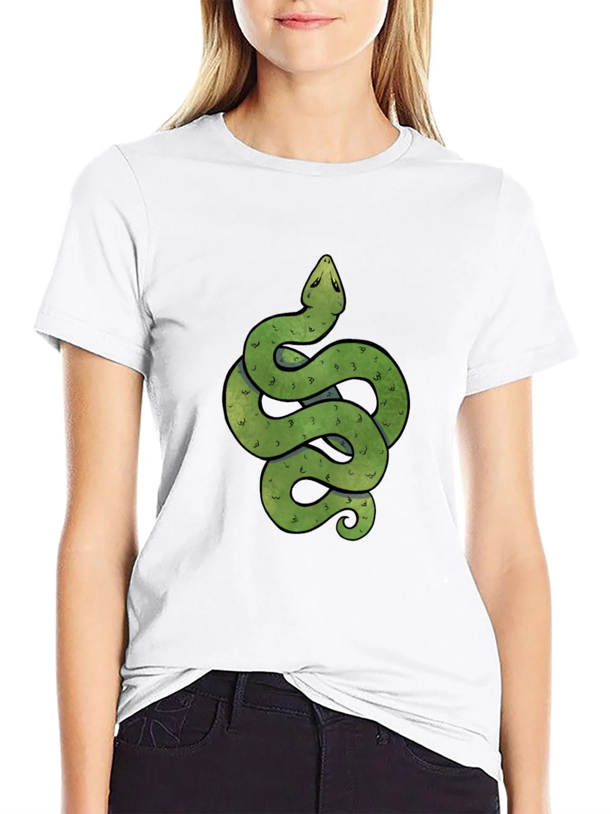 Green Snake Graphic Print Crew Neck T-Shirt product image 8