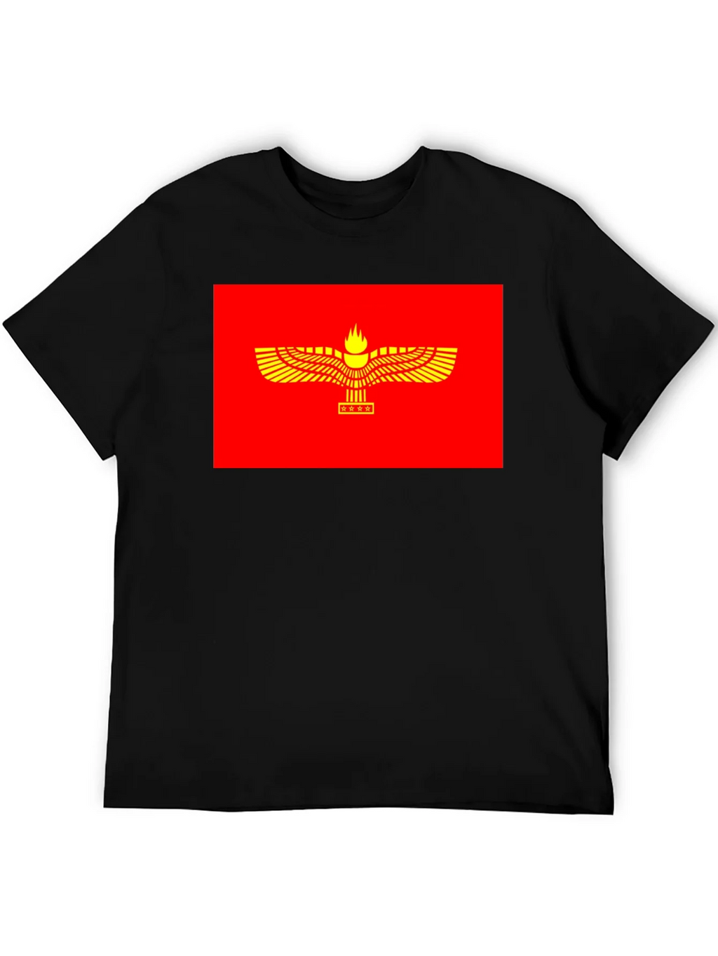 Faravahar Symbol Graphic Tee - Red & Gold product image 5