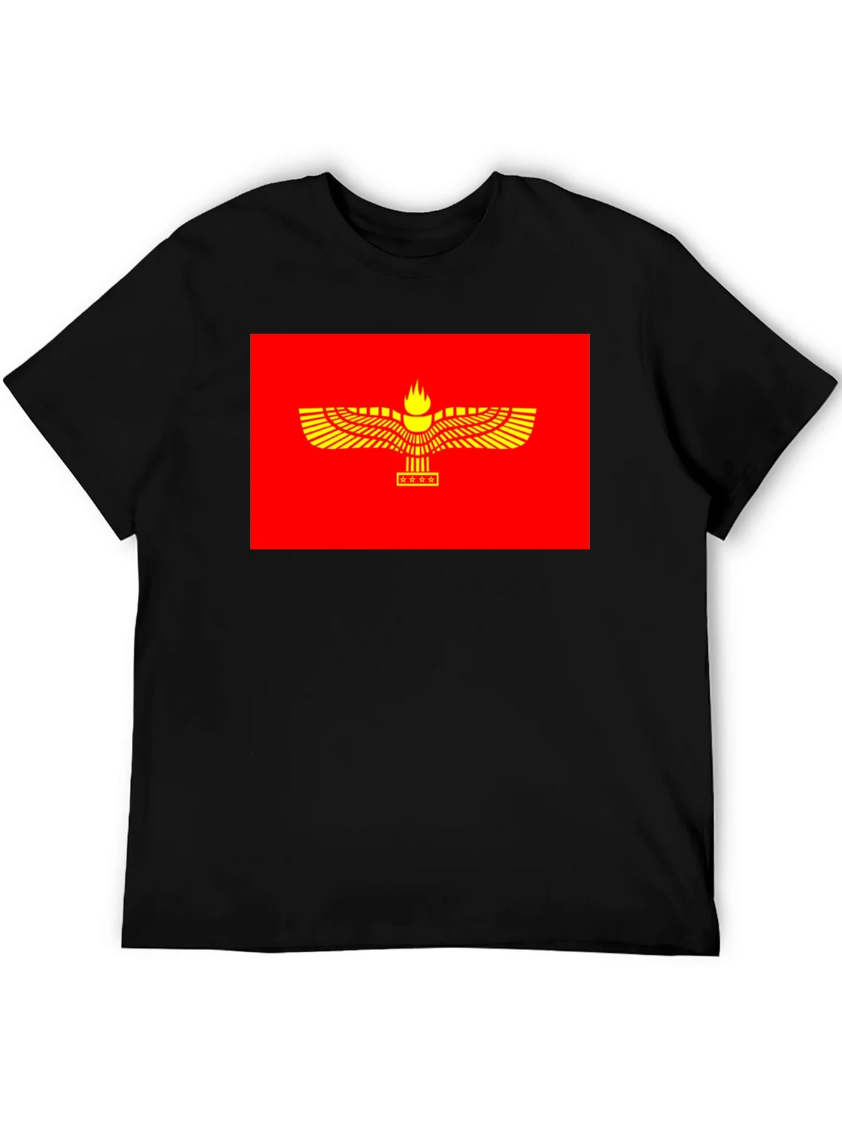 Faravahar Symbol Graphic Tee - Red & Gold product image 5