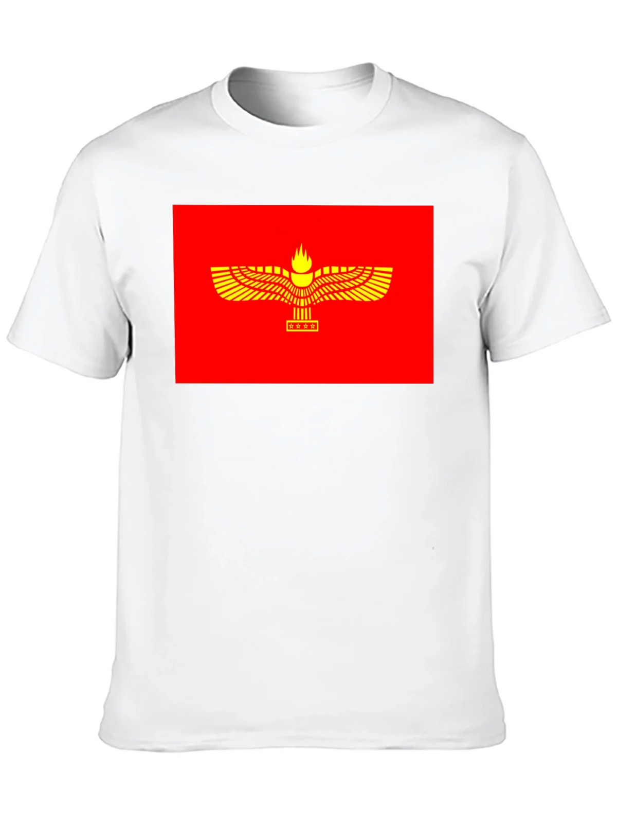Faravahar Symbol Graphic Tee - Red & Gold product image 9