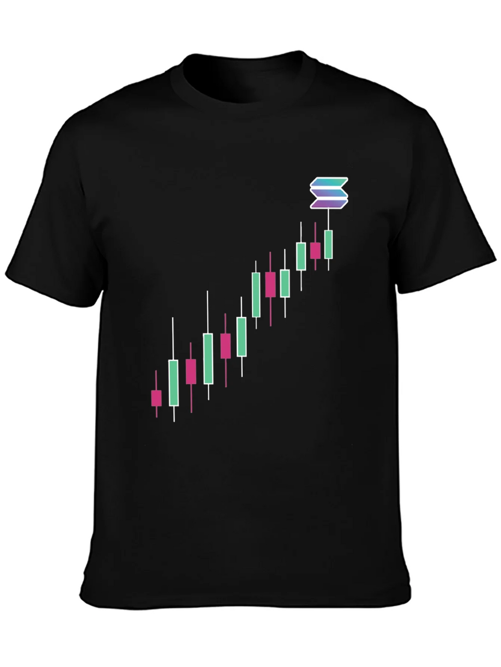 Solana Crypto Chart Black T-Shirt product image 3