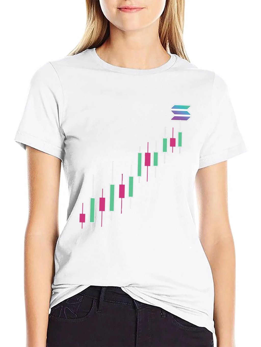 Solana Crypto Chart Black T-Shirt product image 8