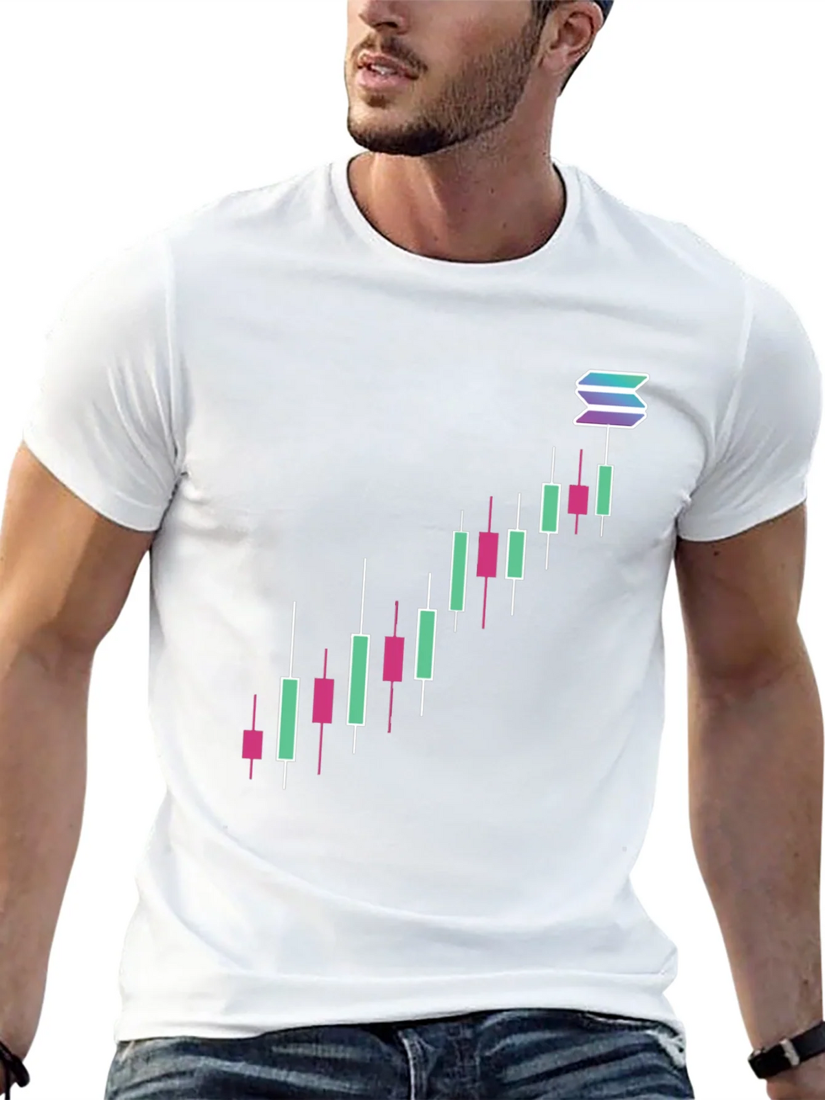 Solana Crypto Chart Black T-Shirt product image 12