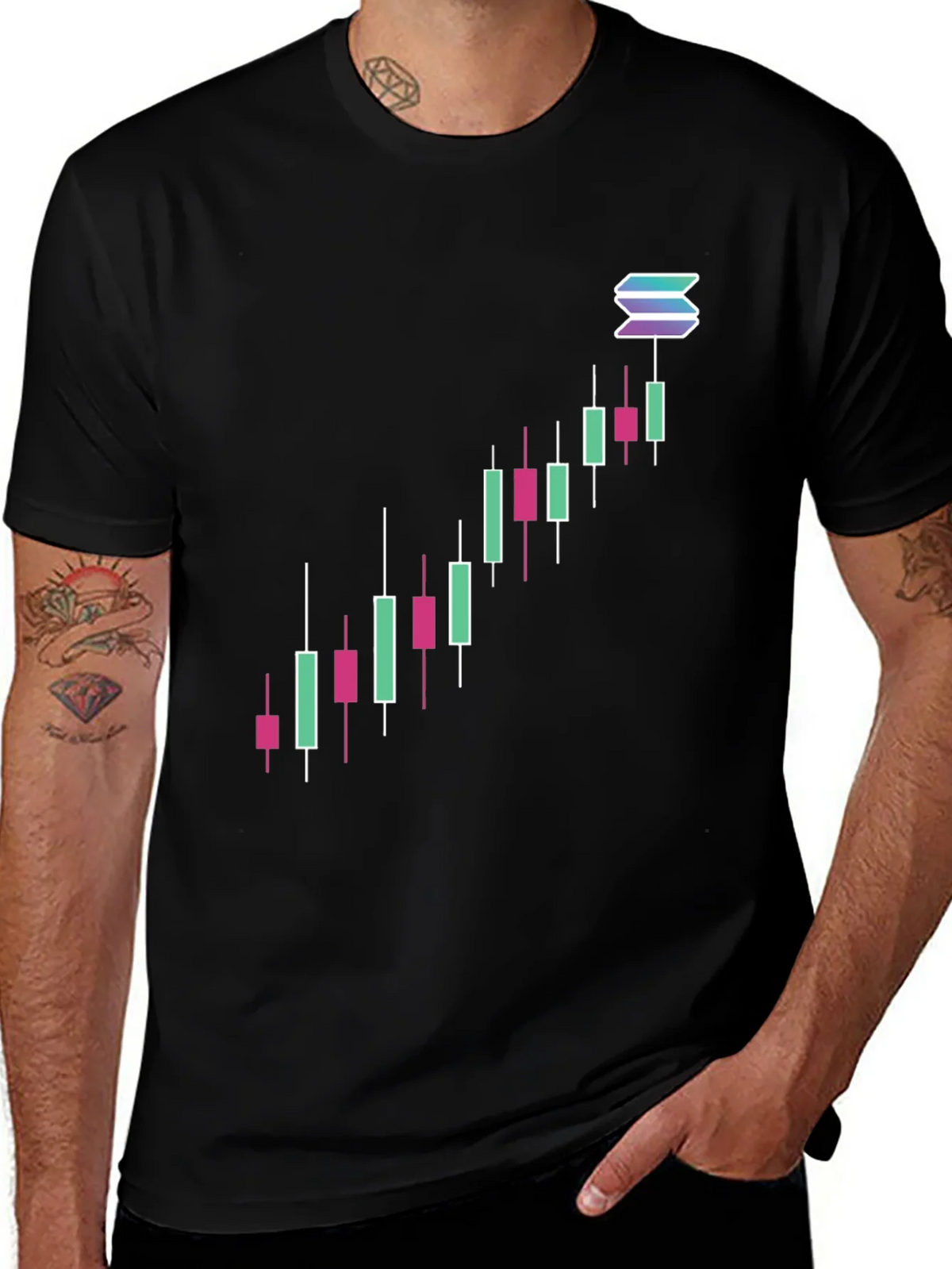 Solana Crypto Chart Black T-Shirt product image 1