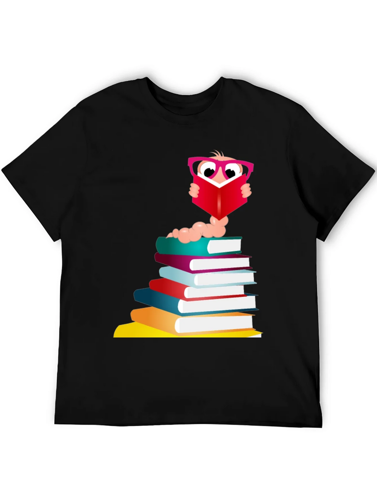 Bookworm Graphic Tee - Black Cotton T-Shirt product image 5