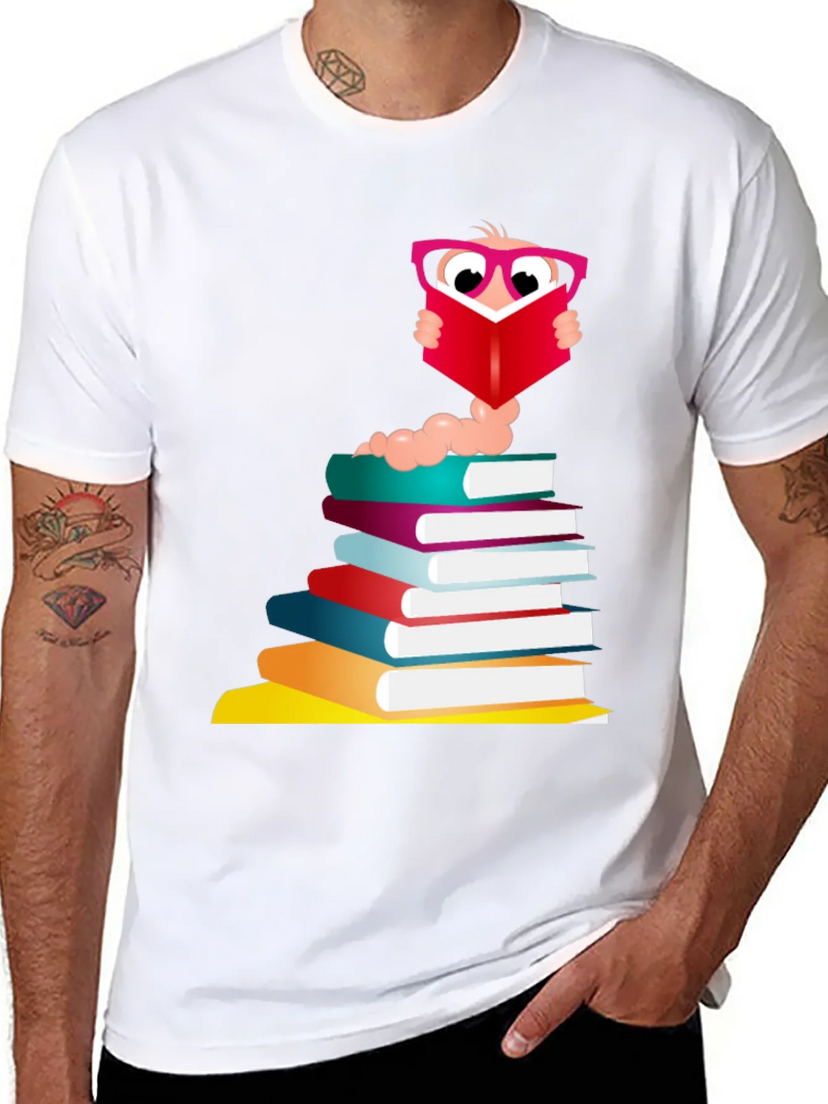 Bookworm Graphic Tee - Black Cotton T-Shirt product image 7