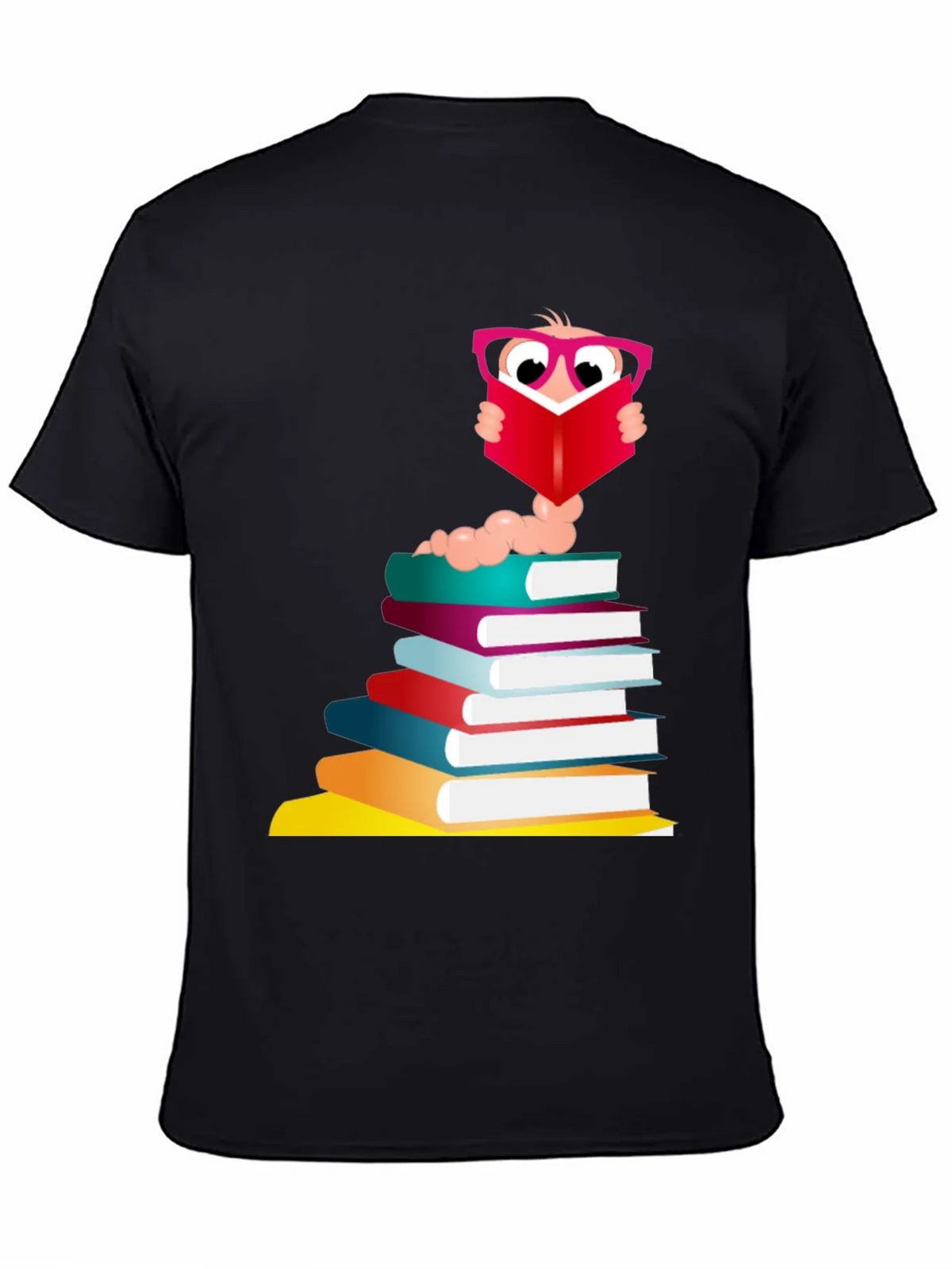 Bookworm Graphic Tee - Black Cotton T-Shirt product image 4
