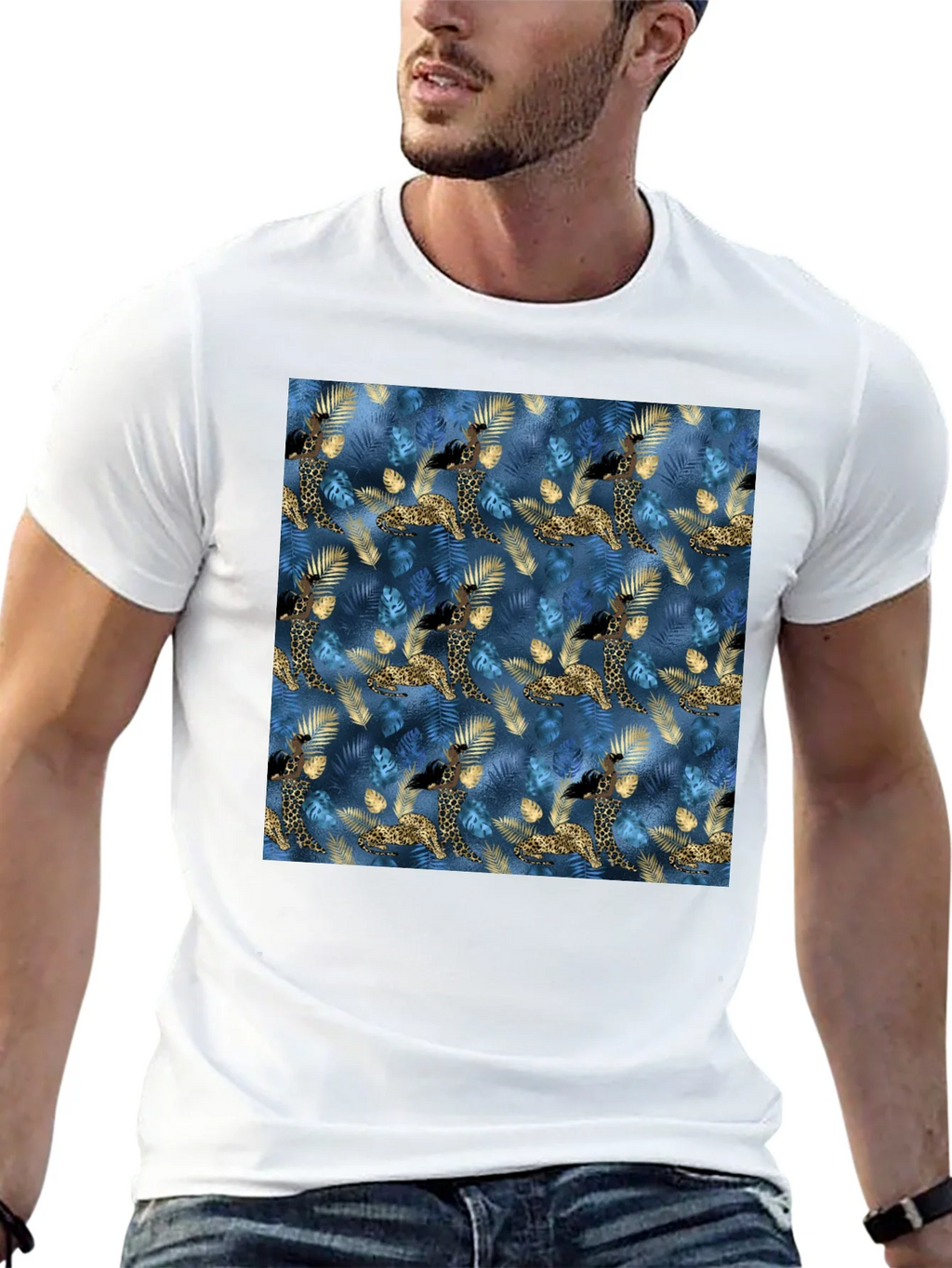 Exotic Giraffe Print Black T-Shirt product image 12