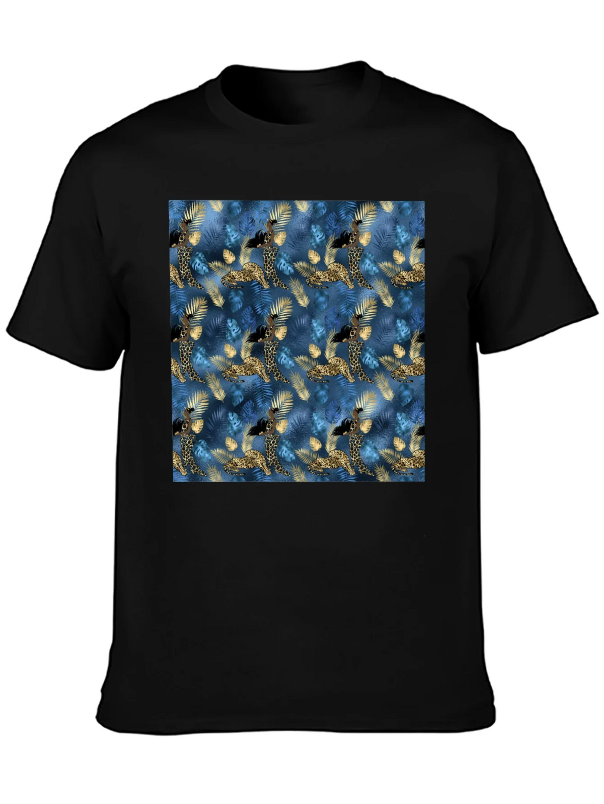 Exotic Giraffe Print Black T-Shirt product image 3
