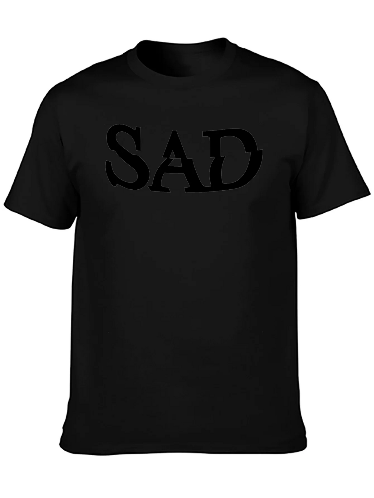 SAD Graphic Print Black T-Shirt - Mens Casual Tee product image 3