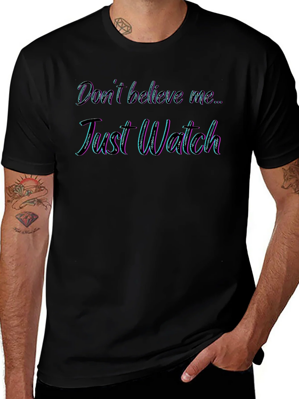 Just Watch Mens Black Graphic Tee product image 1