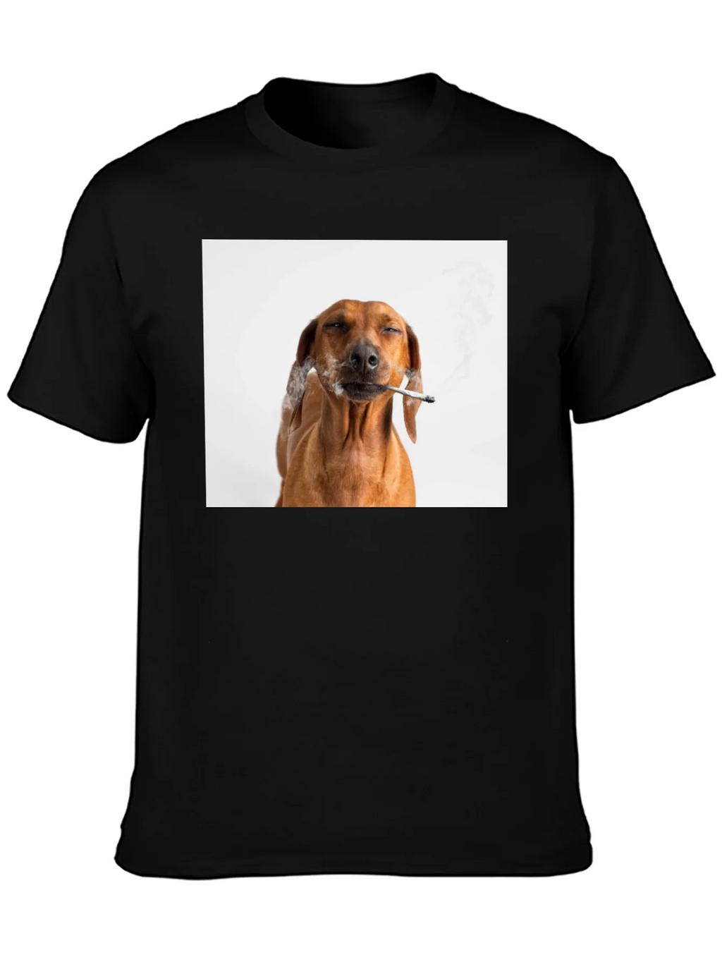 Smoking Dog T-Shirt - Unisex Black Tee product image 3