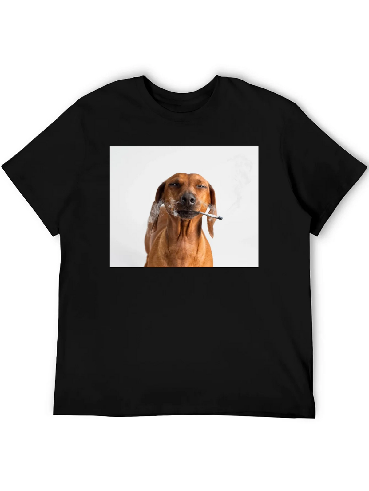 Smoking Dog T-Shirt - Unisex Black Tee product image 5