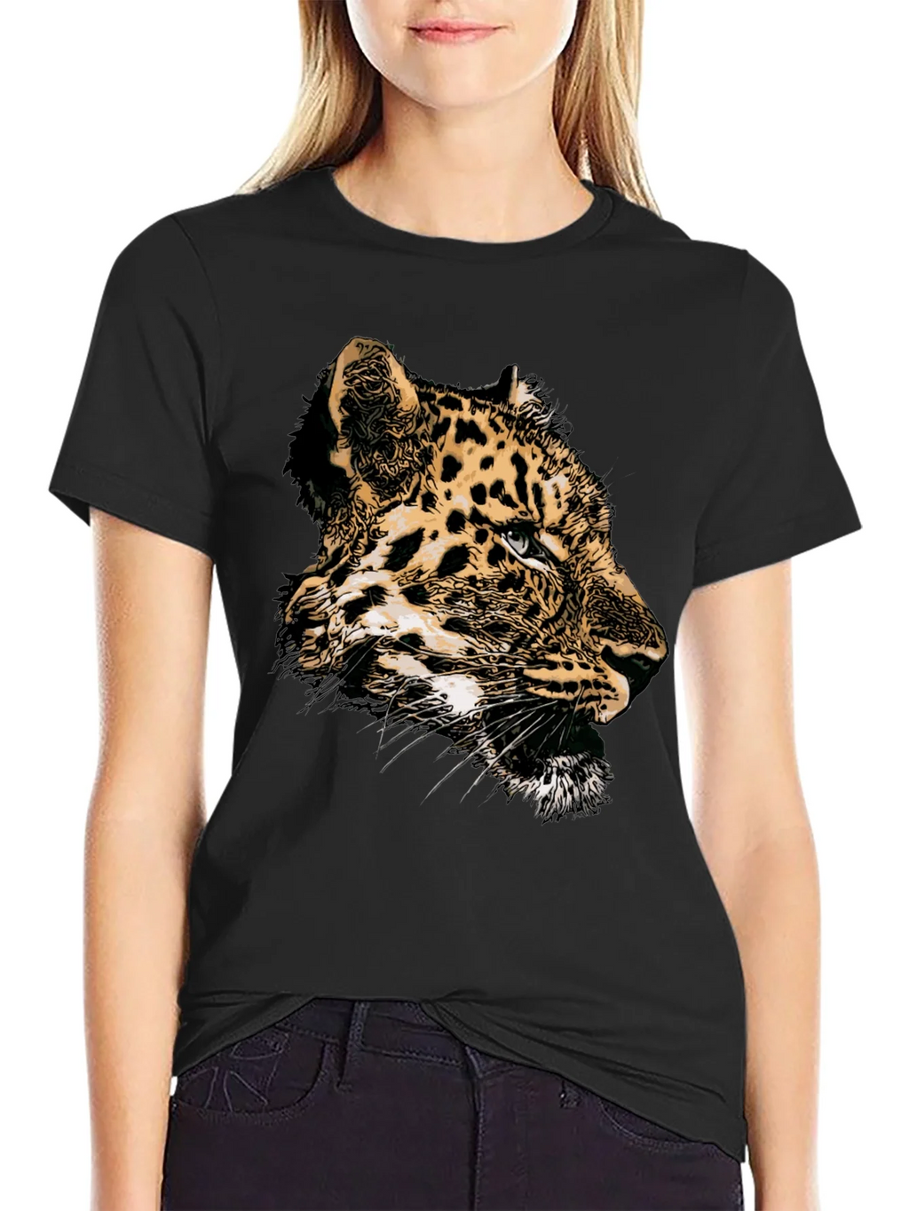 Leopard Graphic T-Shirt - Black product image 1