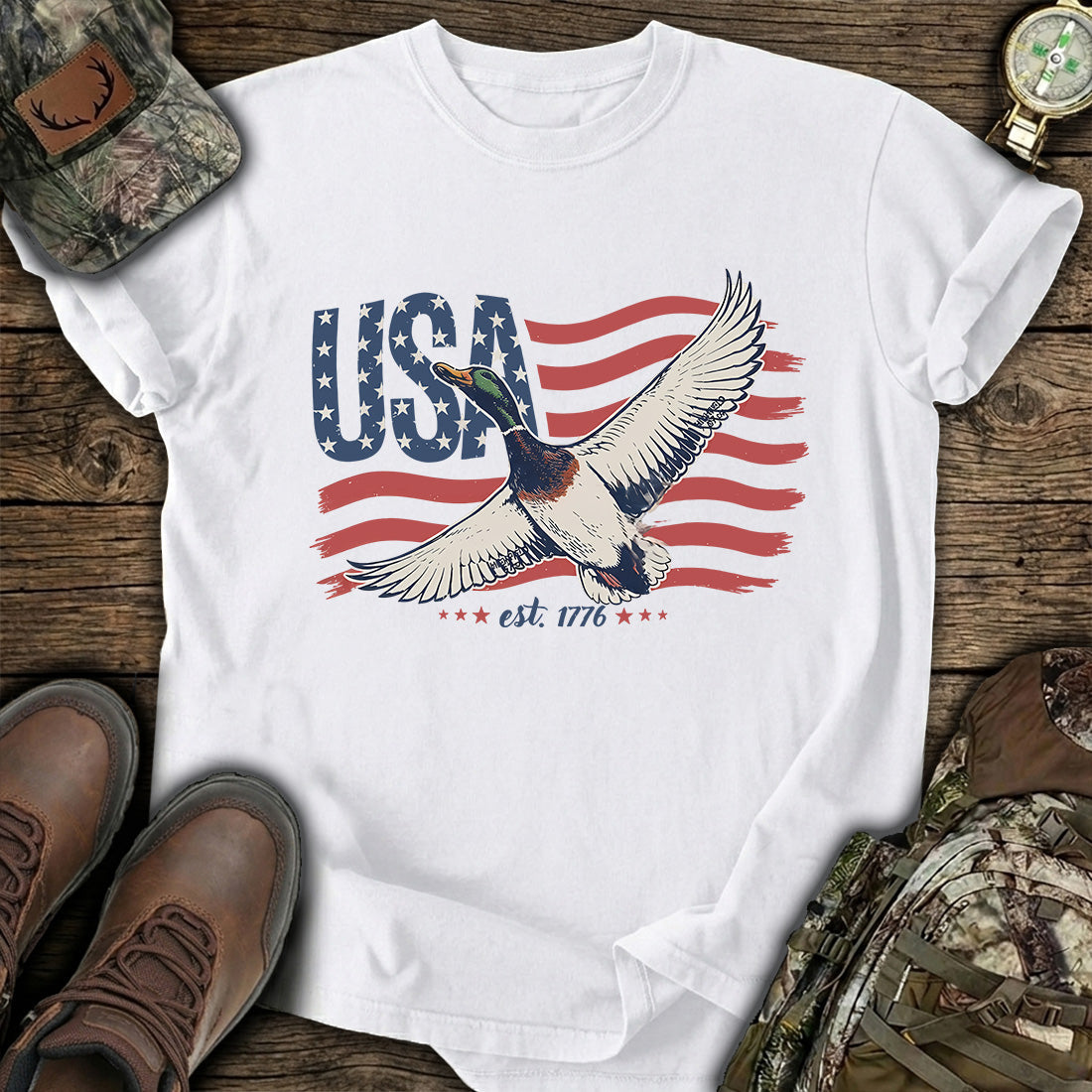 Patriotic Duck Hunting T-Shirt product image 1