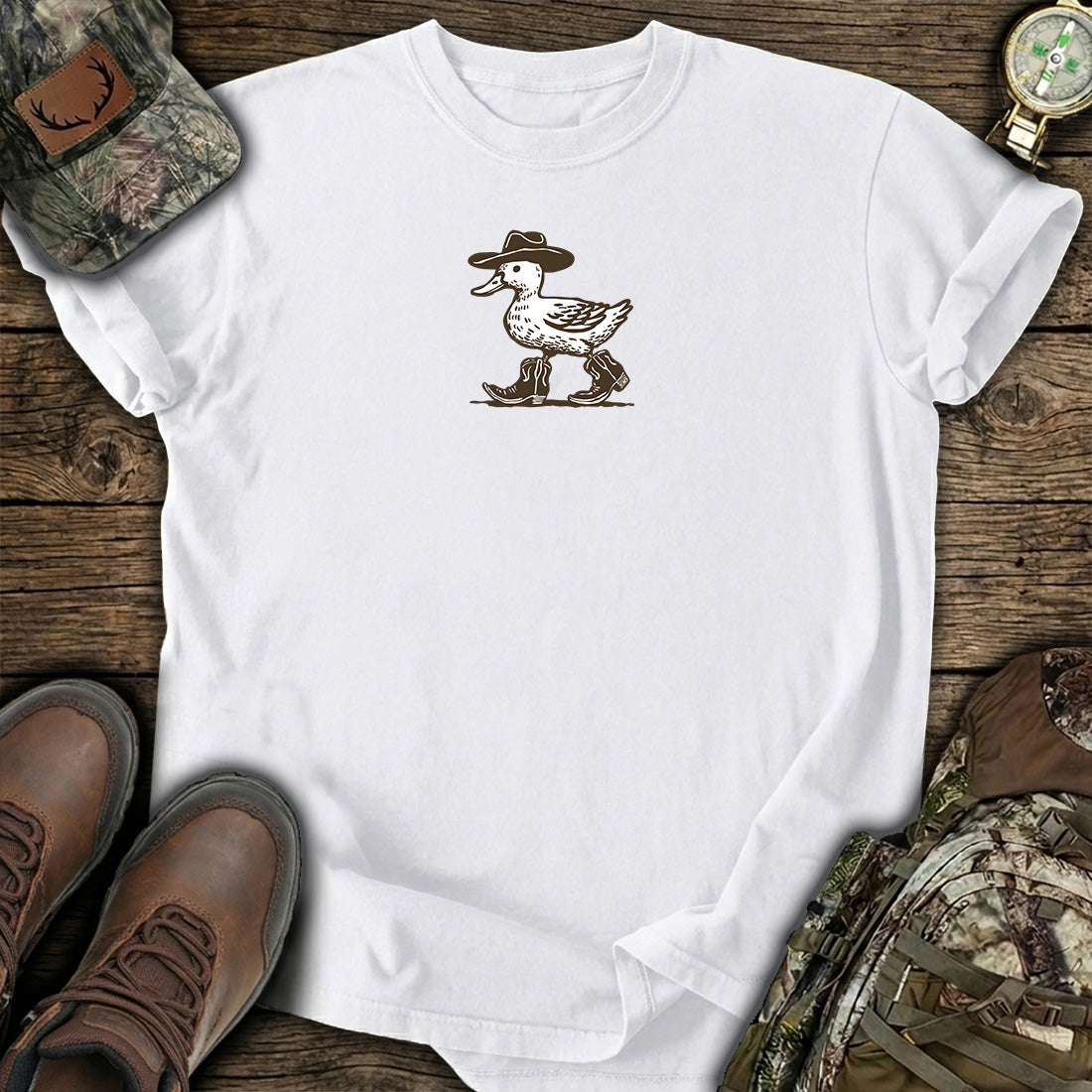 Funny Cowboy Duck T-Shirt product image 7