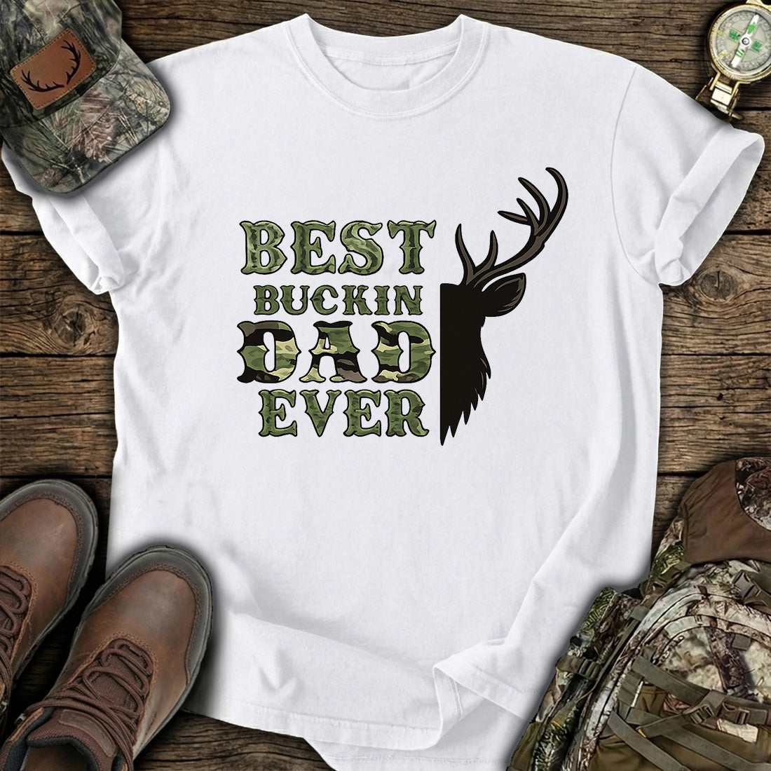 Best Buckin Dad Ever Hunting T-Shirt product image 2