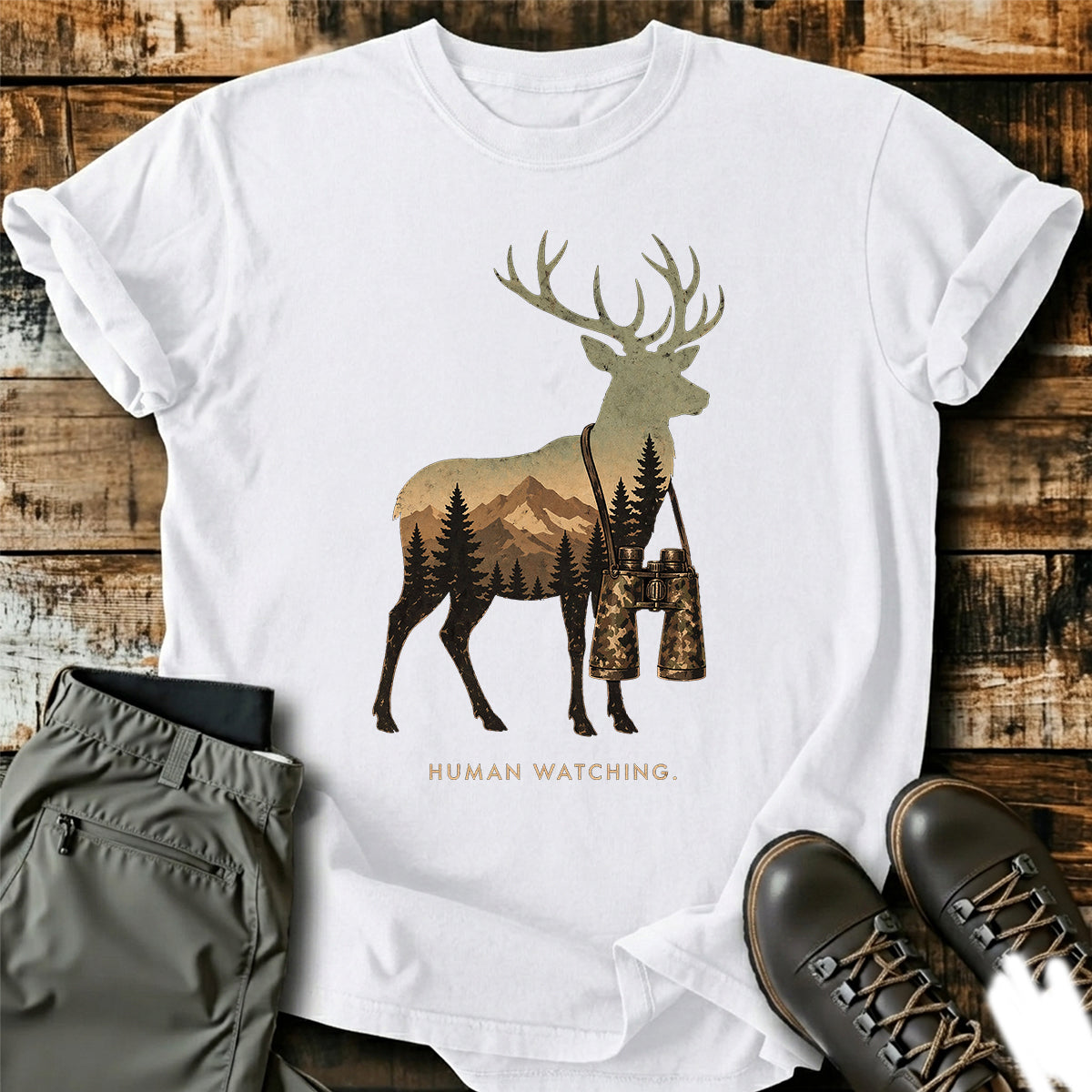 Deer Hunter Human Watching T-Shirt product image 7