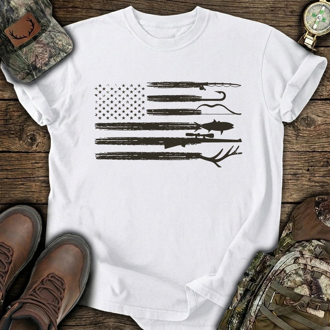 USA Hunting Flag T-Shirt product image 2