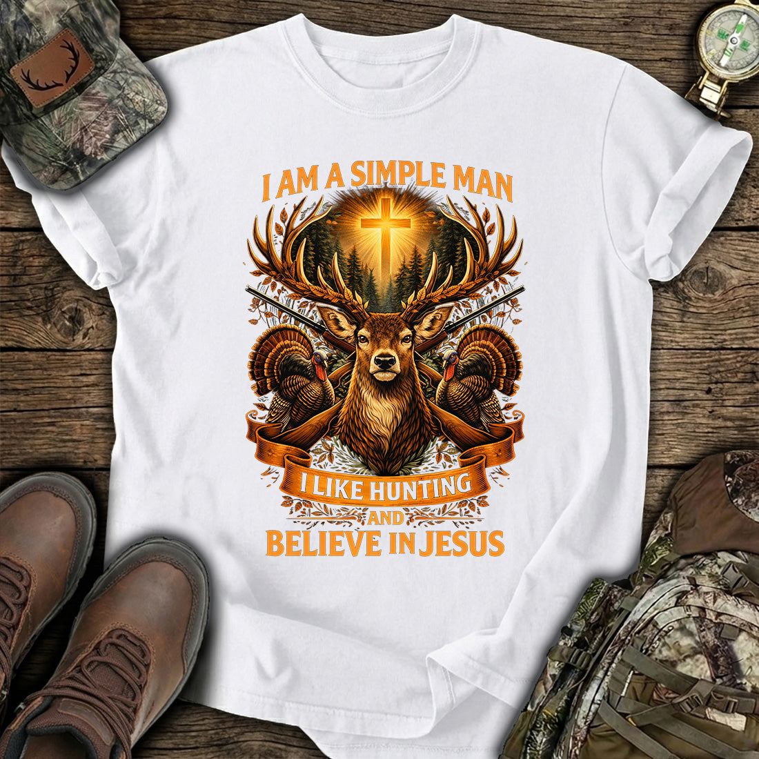 Hunting Jesus Simple Man T-Shirt product image 2