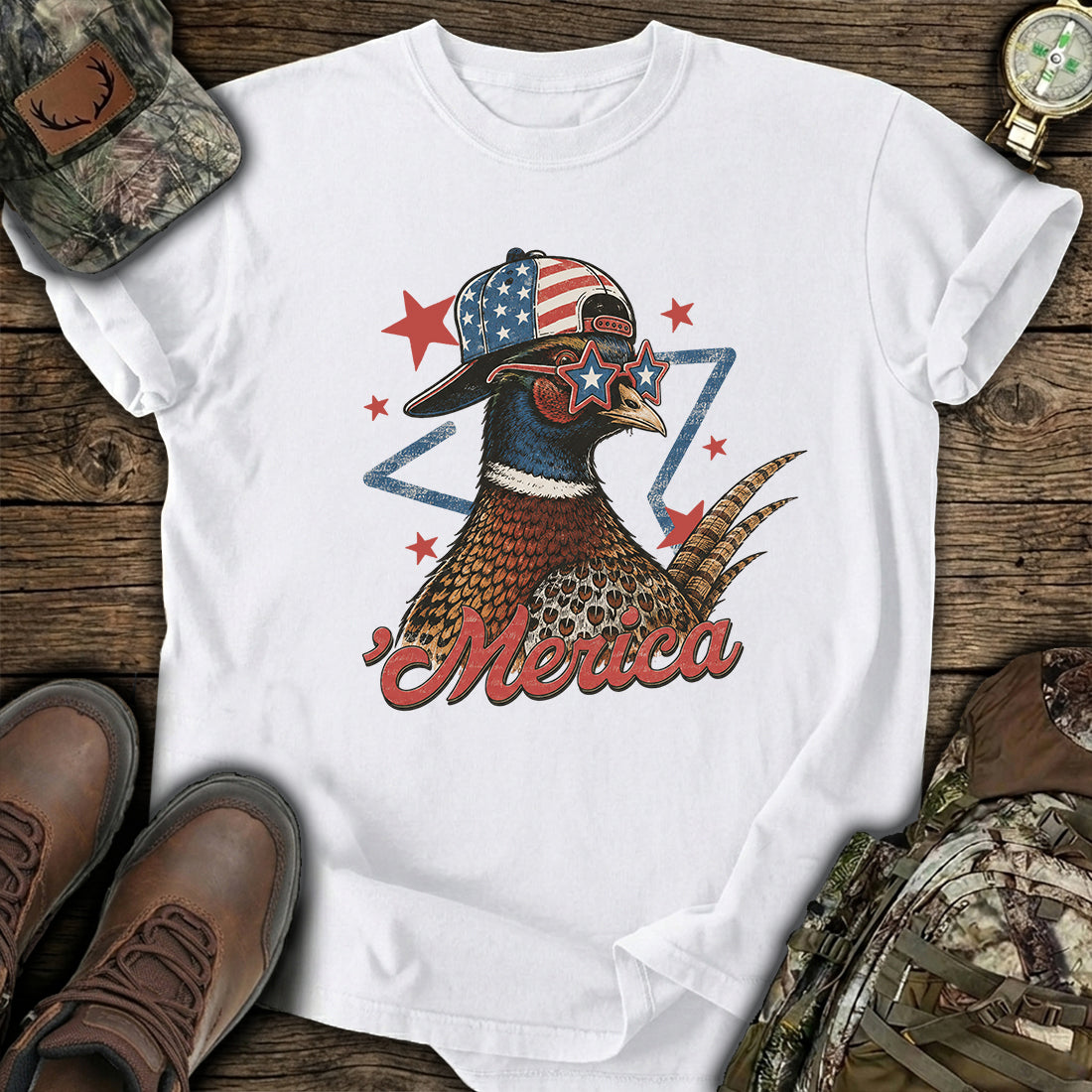 Patriotic Pheasant America T-Shirt product image 1
