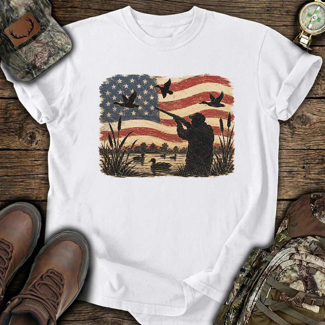 Patriotic Duck Hunting T-Shirt product image 1