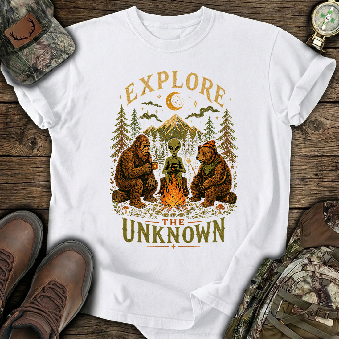 Bigfoot Alien Camp T-Shirt product image 7