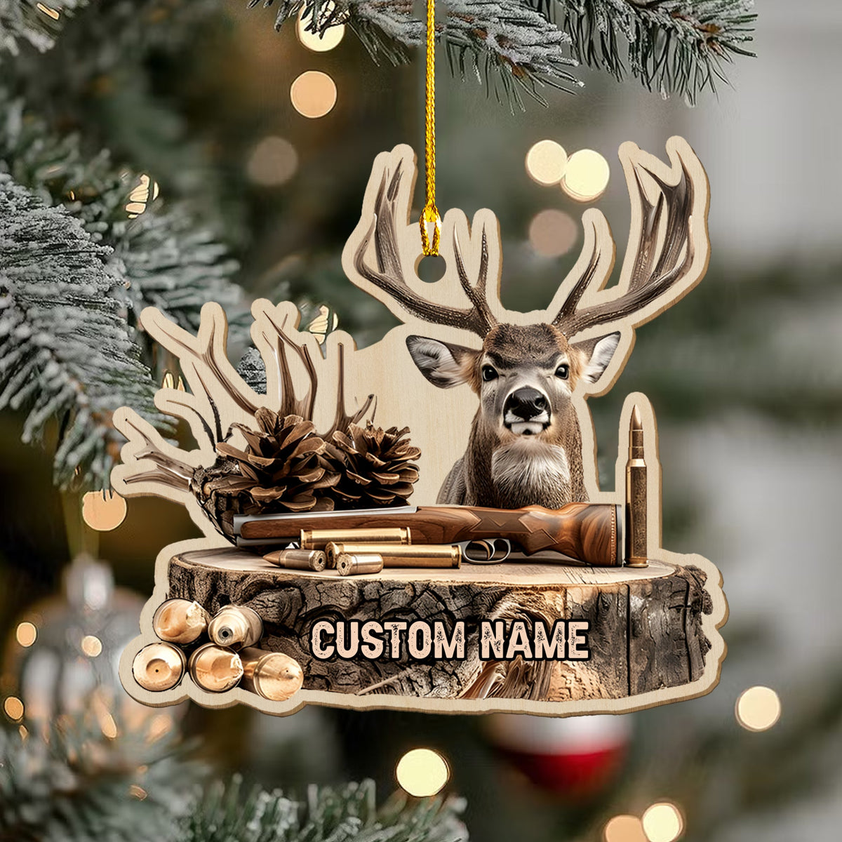 Personalized Deer Hunting Ornament – Unique Christmas Gift for Hunters & Outdoorsmen
