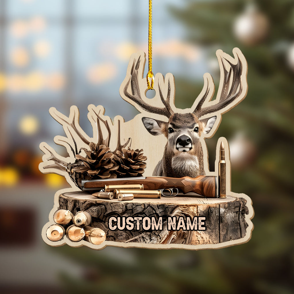 Personalized Deer Hunting Ornament – Unique Christmas Gift for Hunters & Outdoorsmen