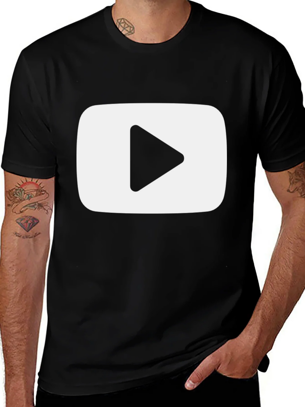 YouTube Play Button Black T-Shirt product image 1