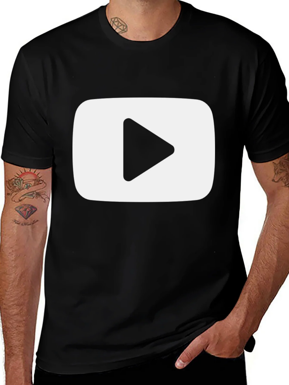 YouTube Play Button Black T-Shirt product image 1