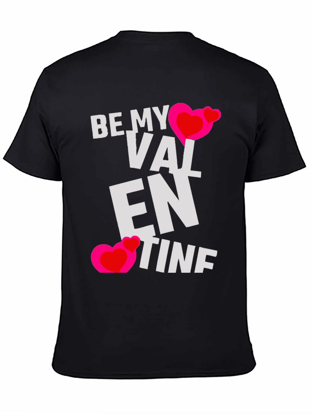 Be My Valentine Heart Graphic Black T-Shirt product image 4