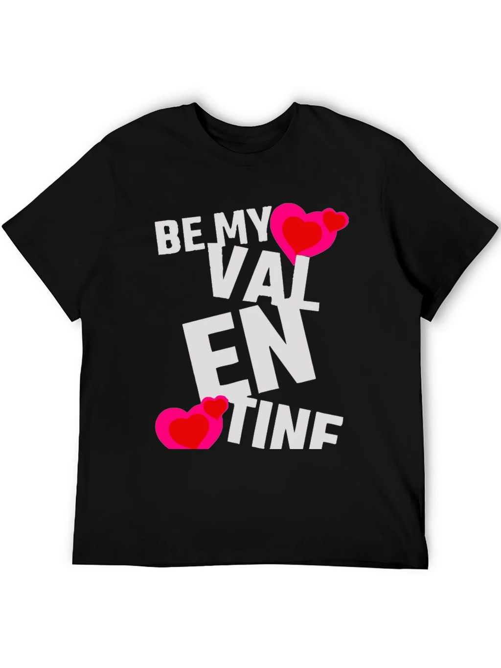 Be My Valentine Heart Graphic Black T-Shirt product image 5