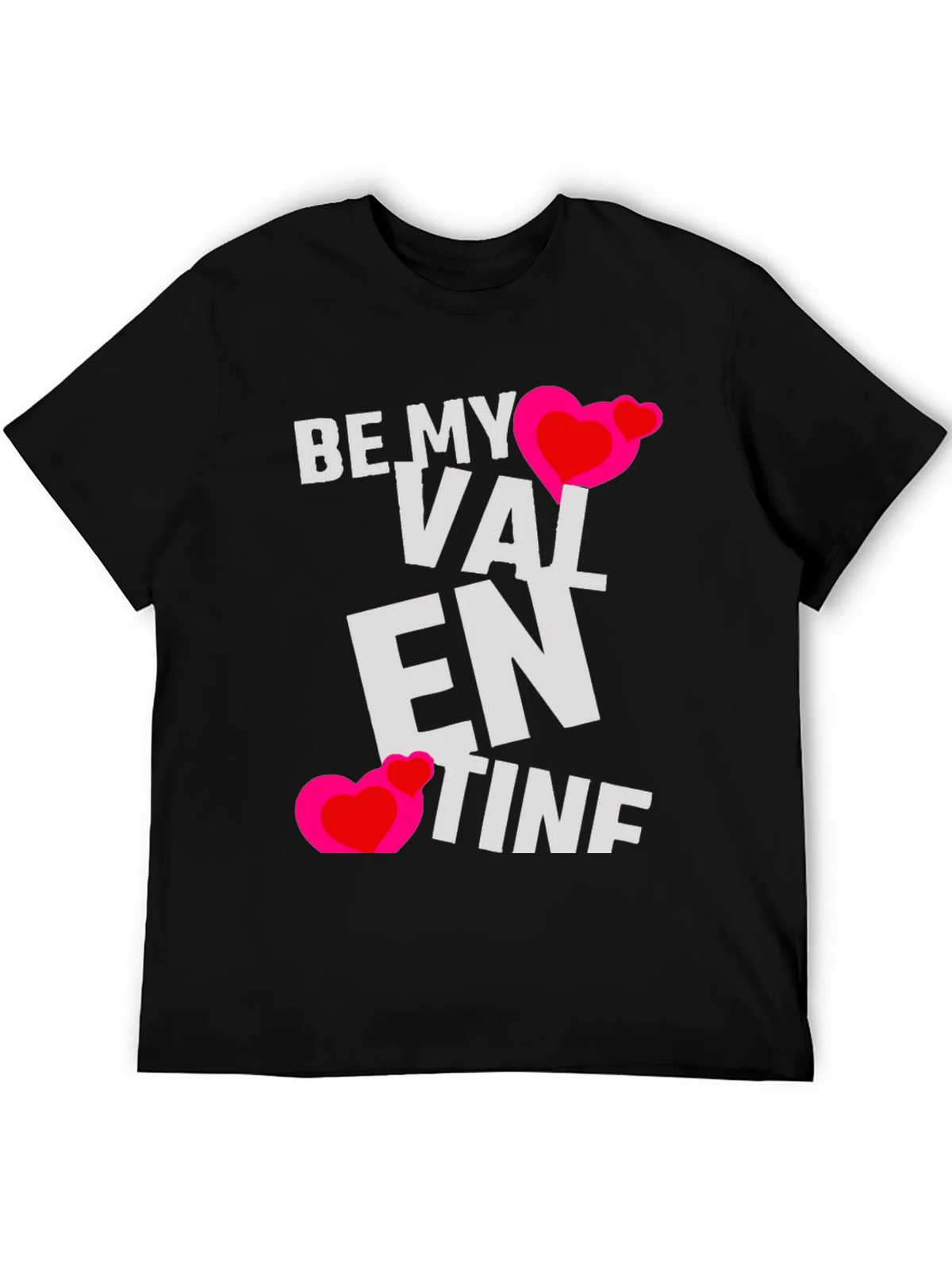 Be My Valentine Heart Graphic Black T-Shirt product image 5